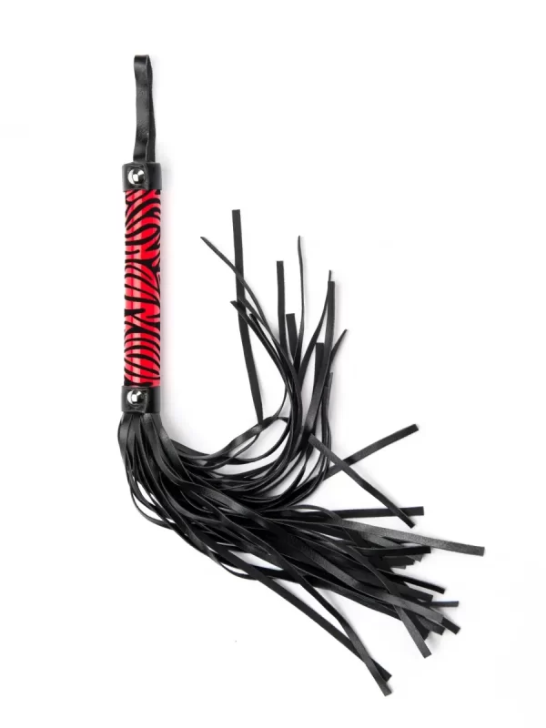 Red small leopard flogger