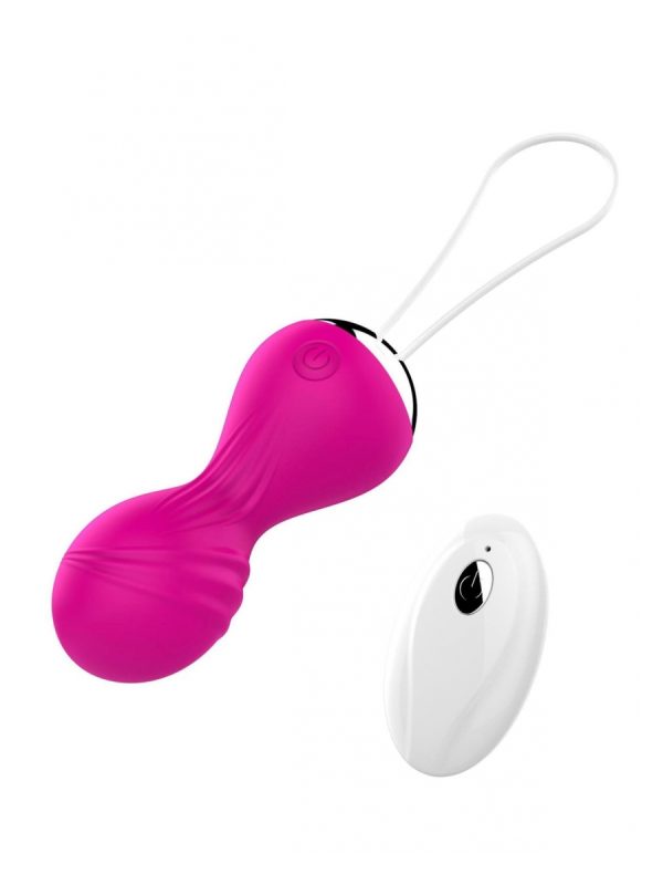 Vibrating Silicone Kegel Balls USB 10 Function Remote control -Pink